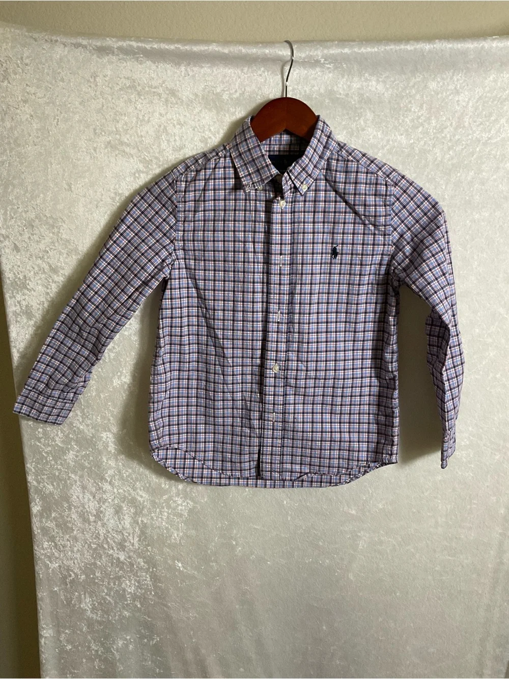Ralph Lauren Blue and Purple Plaid Button-Down Shirt